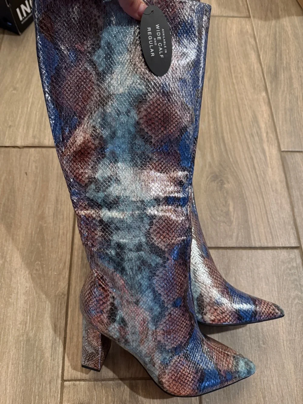 New Wild Pair Islah Snake-Print Knee High Boot